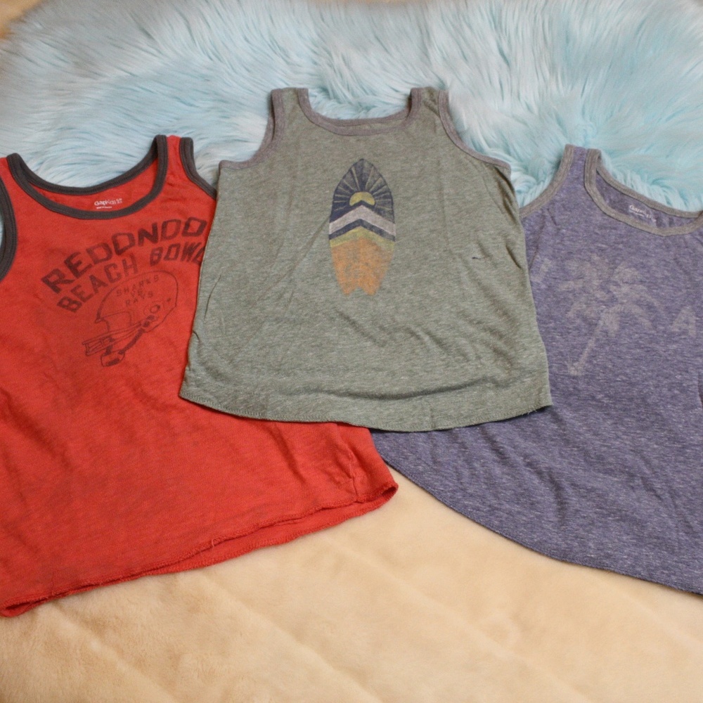3pc Bundle Gap Boy Size 6-7 Graphic Print Tanks